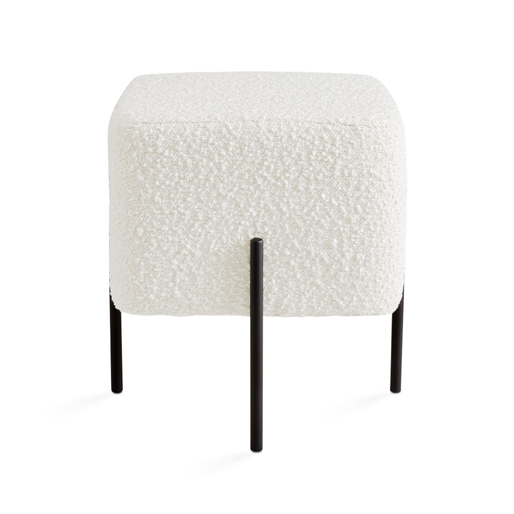 Kube Ottoman: White Boucle